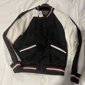 Coach reversible floral varsity jacket
